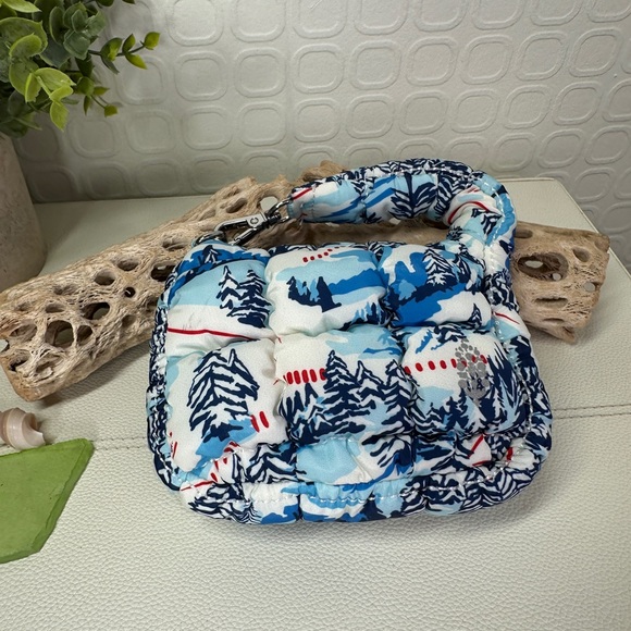 Free People Printed Micro Pouch Alpine Blue Pattern - Picture 6 of 9